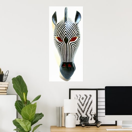 african zebra mask poster (Thuiskantoor)