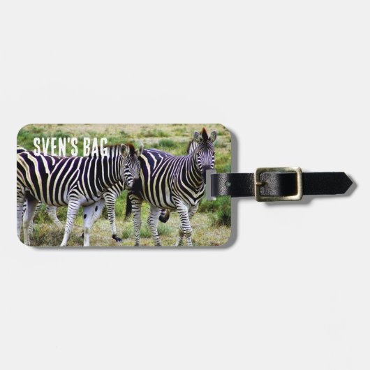 African Zebra Pair Bagagelabel (Voorkant horizontaal)
