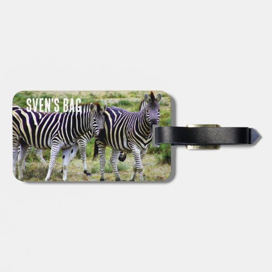 African Zebra Pair Bagagelabel (Achterkant horizontaal)