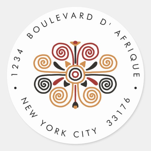 Africana Ankara Kente Bruiloft retouradres Ronde Sticker (Voorkant)