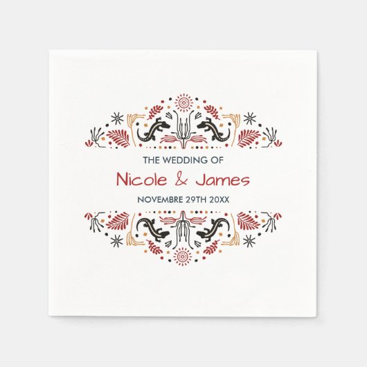 Africana | Ankara Kente gepersonaliseerde bruiloft Servet (Voorkant)