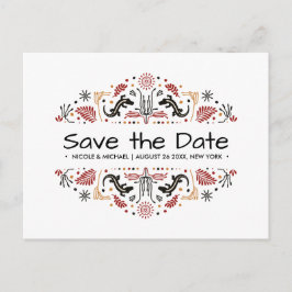 Africana | Ankara Lizard Bruiloft Save the date Aankondigingskaart