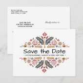 Africana | Huwelijk Ankara Kente Aankondigingskaart (Voorkant / Achterkant)