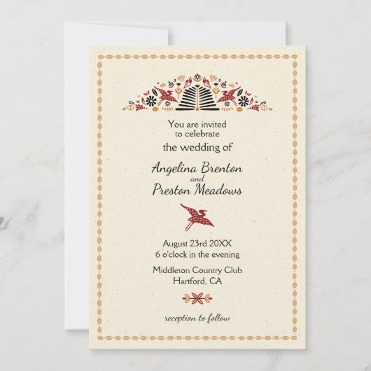 Africana Modern Afrika Design Bruiloft Kaart (Voorkant)