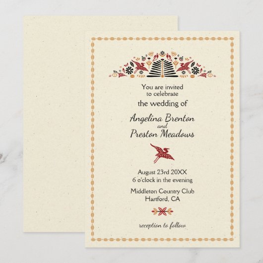 Africana Modern Afrika Design Bruiloft Kaart (Voorkant / Achterkant)