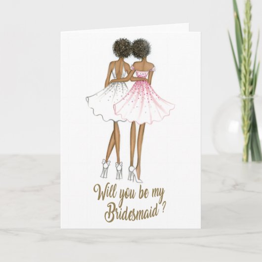 AfricanAmericanBride/AfricanAmericanBridesmaidCard (Voorkant)