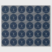 Africhter Afstuderen Marineblauw Zilver Cadeaupapier (Vlak)