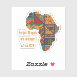 Afrika 10 Dromen 2026 Aangepaste Voetbal Fan Stick Sticker