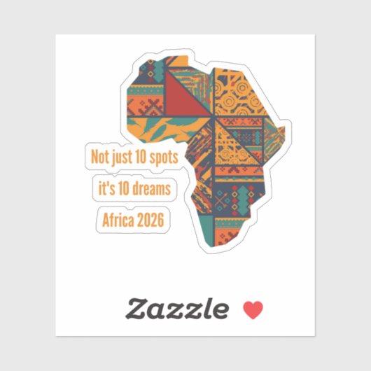 Afrika 10 Dromen 2026 Aangepaste Voetbal Fan Stick Sticker (Vel)