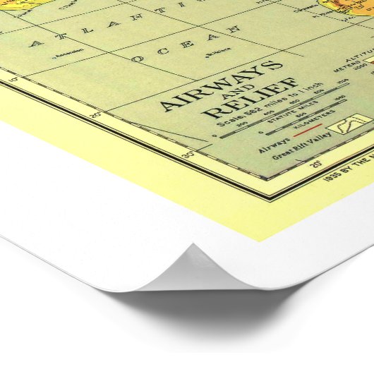 " Afrika: 1935 - Gedetailleerde KAART ... Poster (Hoek)