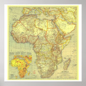 " Afrika: 1935 - Gedetailleerde KAART ... Poster (Voorkant)