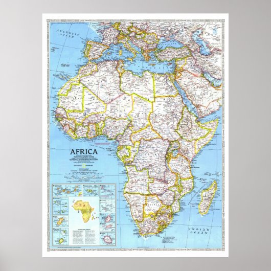 "Afrika: 1990/heute - Details lierte Landkarte ... Poster (Voorkant)