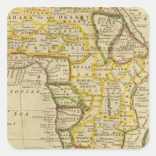 Afrika 34 vierkante sticker (Voorkant)