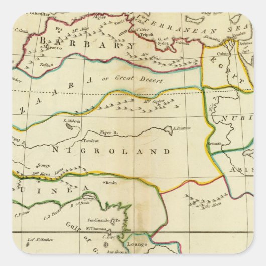 Afrika 9 vierkante sticker (Voorkant)