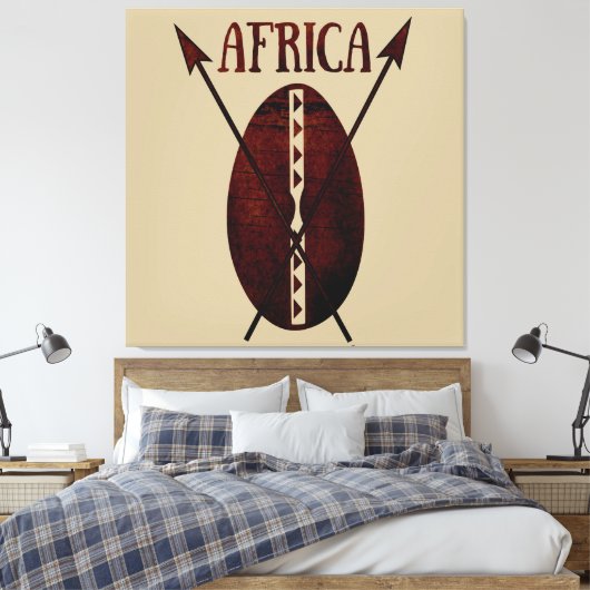 afrika abstract modern portret afro art canvas afdruk (Insitu (Slaapkamer))