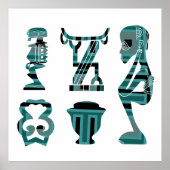 afrika abstract modern portret afro art poster (Voorkant)