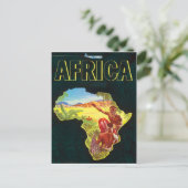 Afrika, Afrikaanse krijgers op het continent Briefkaart (Staand voorkant)