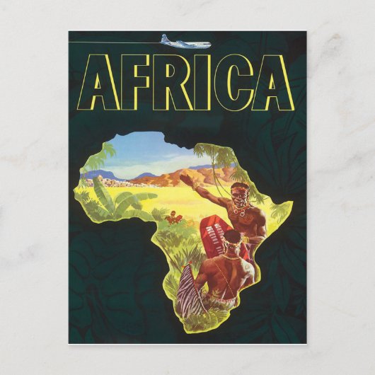Afrika, Afrikaanse krijgers op het continent Briefkaart (Voorkant)