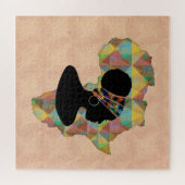 Afrika | Afrikaanse vrouw in kopschroot Legpuzzel (Horizontaal)