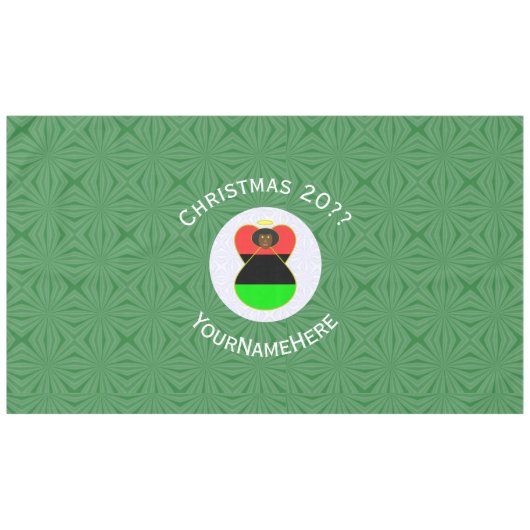 Afrika Amerika Vlag Kerst Engel Gepersonaliseerd Tafelkleed (Voorkant (Horizontaal))