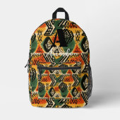 Afrika Amhara Ethiopië Geometrisch Etnisch Patroon Bedrukte Rugzak (Voorkant)