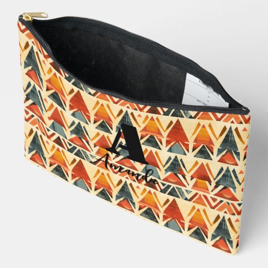 Afrika Amhara Ethiopië Geometrisch Etnisch Patroon Etui (Open)