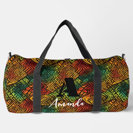 Afrika Amhara Ethiopië Geometrisch Etnisch Patroon Plunjezak (Voorkant)