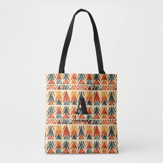 Afrika Amhara Ethiopië Geometrisch Etnisch Patroon Tote Bag (Voorkant)