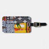 Afrika, Angola, Benguela. Felgekleurde Broek Bagagelabel (Voorkant horizontaal)