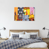 Afrika, Angola, Benguela. Felgekleurde Broeken Canvas Afdruk (Insitu (Slaapkamer))