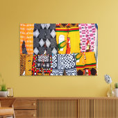 Afrika, Angola, Benguela. Felgekleurde Broeken Canvas Afdruk (Insitu (Woonkamer))