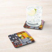 Afrika, Angola, Benguela. Helder gekleurde mieren Drankjes Onderzetter (Rechterzijde)