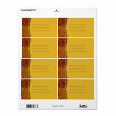 Afrika Ankara Rode Bloemen Wereldwijde Adresetiket Etiket (Full Sheet)