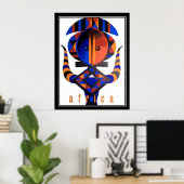 Afrika Art deco vintage Poster 2 (Thuiskantoor)