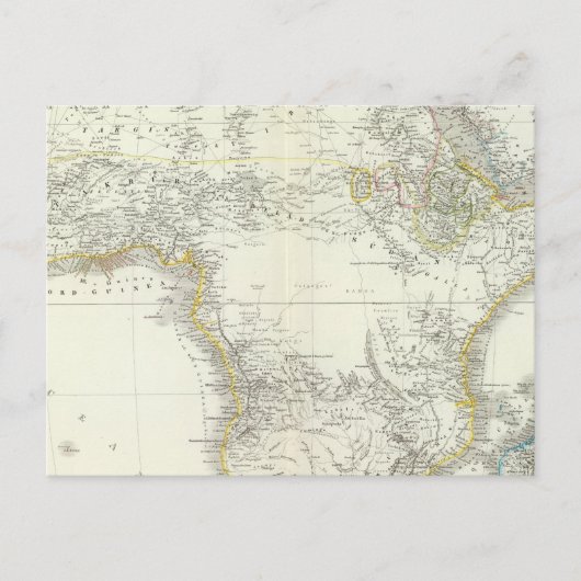 Afrika Atlas-kaart Briefkaart (Voorkant)