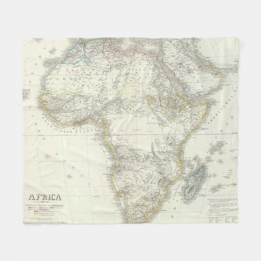 Afrika Atlas-kaart Fleece Deken (Voorkant (Horizontaal))