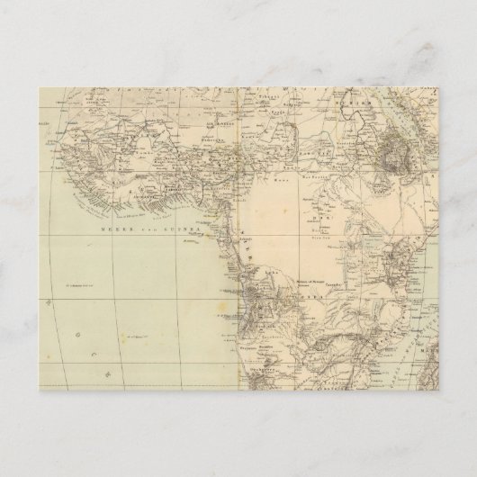 Afrika Atlas-kaart met kolonies Briefkaart (Voorkant)