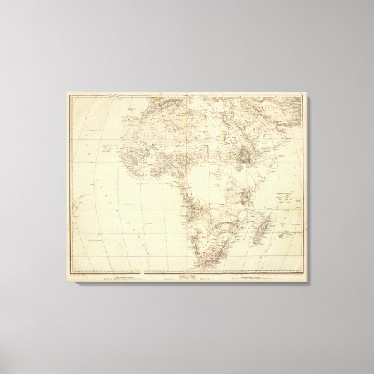 Afrika Atlas-kaart met kolonies Canvas Afdruk (Voorkant)