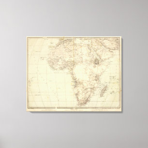 Afrika Atlas-kaart met kolonies Canvas Afdruk