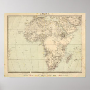 Afrika Atlas-kaart met kolonies Poster