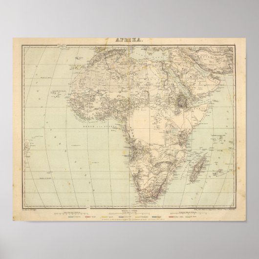 Afrika Atlas-kaart met kolonies Poster (Voorkant)