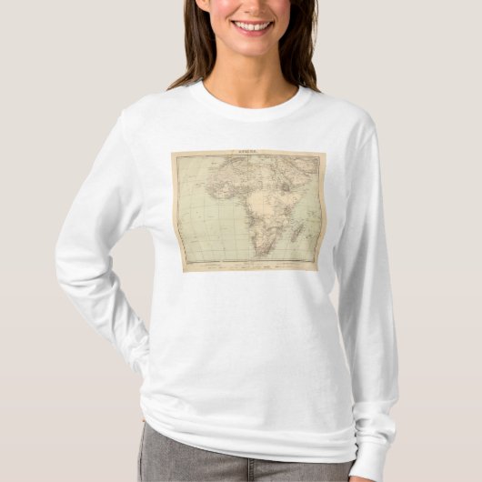 Afrika Atlas-kaart met kolonies T-shirt (Voorkant)