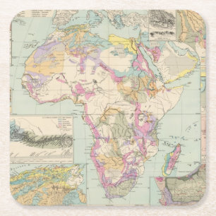 Afrika - Atlas-kaart van Afrika Kartonnen Onderzetters