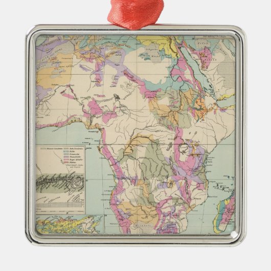 Afrika - Atlas-kaart van Afrika Metalen Ornament (Voorkant)