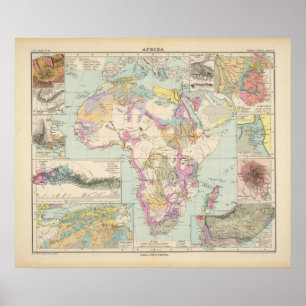 Afrika - Atlas-kaart van Afrika Poster