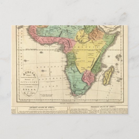 Afrika Atlas Map 2 Briefkaart (Voorkant)