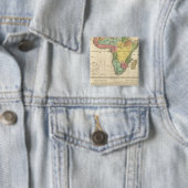 Afrika Atlas Map 2 Vierkante Button 5,1 Cm (In situ)