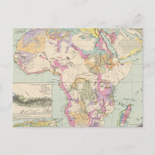 Afrika - Atlas Map of Africa Briefkaart (Voorkant)