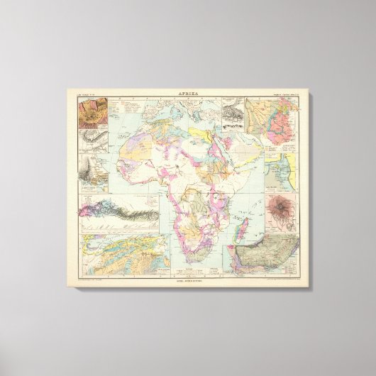 Afrika - Atlas Map of Africa Canvas Afdruk (Voorkant)