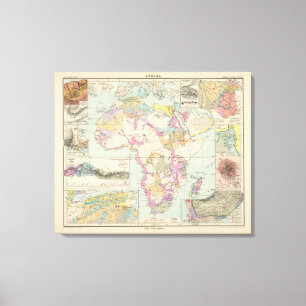 Afrika - Atlas Map of Africa Canvas Afdruk